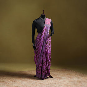 Bagru Hand Block Print Pure Mul Cotton Ready To Wear Saree 36