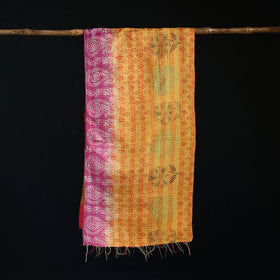 Bengal Kantha Handwork Patchwork Reversible Silk Stole 45