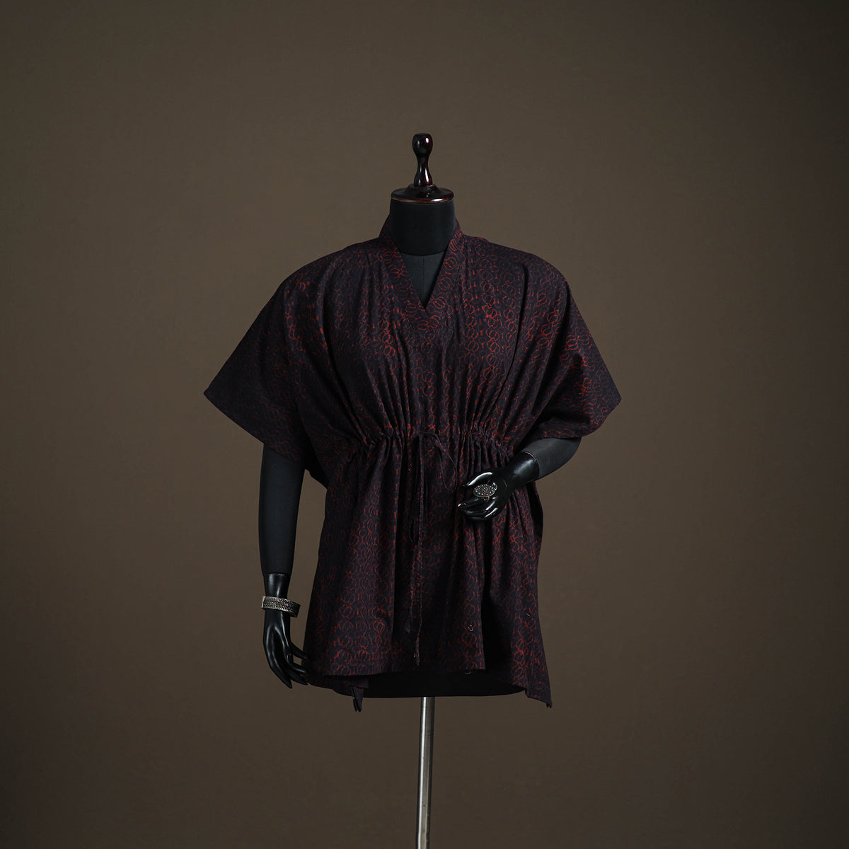 Akola Hand Block Print Natural Dyed Cotton Short Kaftan 146