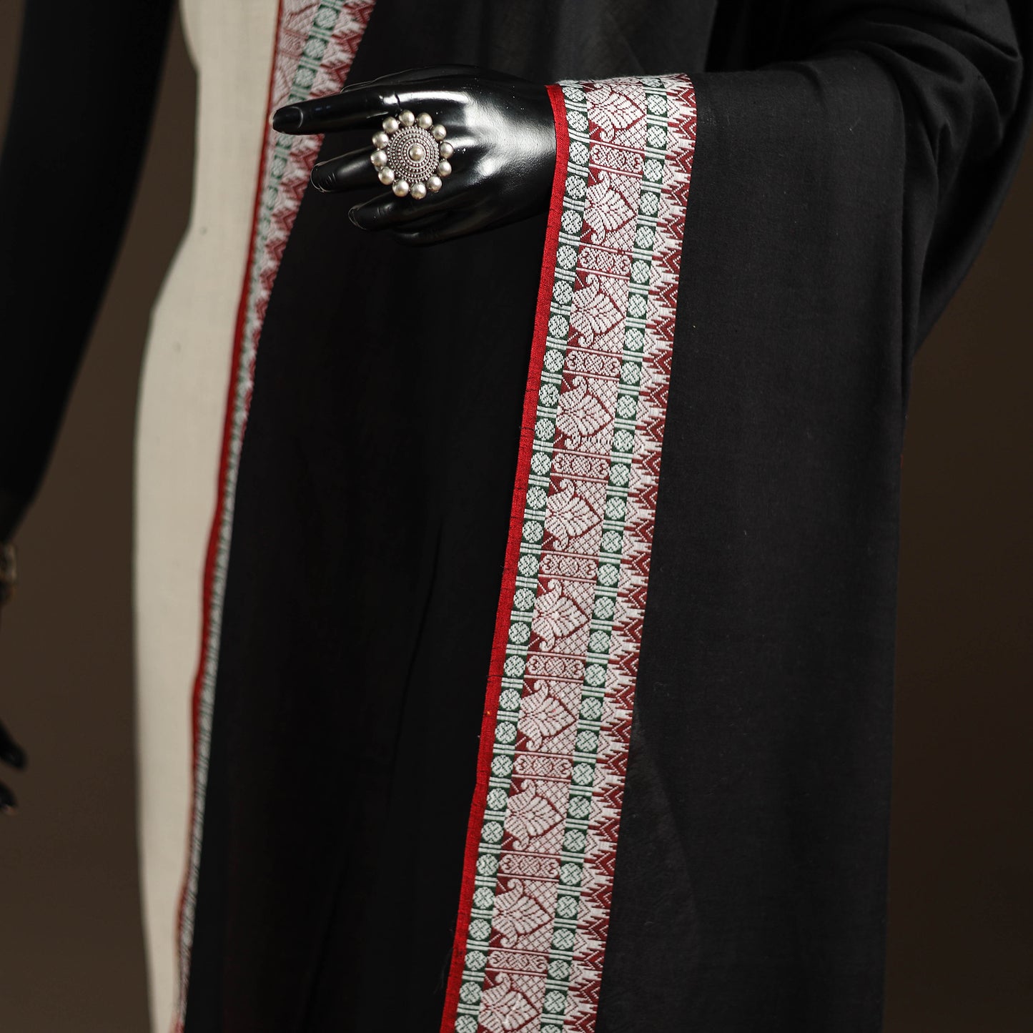 Cotton Plain Dupatta with Thread Border 63