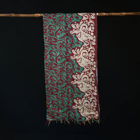 Bengal Kantha Handwork Patchwork Reversible Silk Stole 44