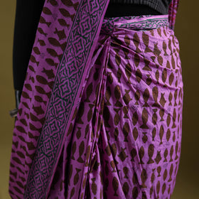 Bagru Hand Block Print Pure Mul Cotton Ready To Wear Saree 36