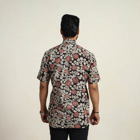 Buy Black Cotton Men Kalamkari Print Shirt