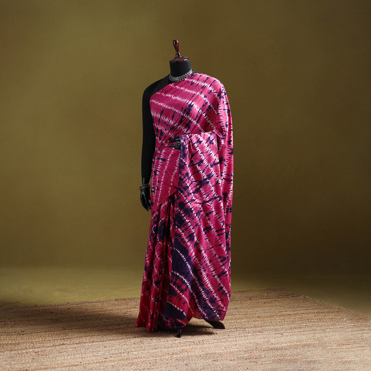 Shibori Tie-Dye Pure Mul Cotton Ready To Wear Saree 37