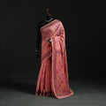 Pink - Bengal Kantha Hand Embroidery Silk Cotton Chapa Work Saree 66
