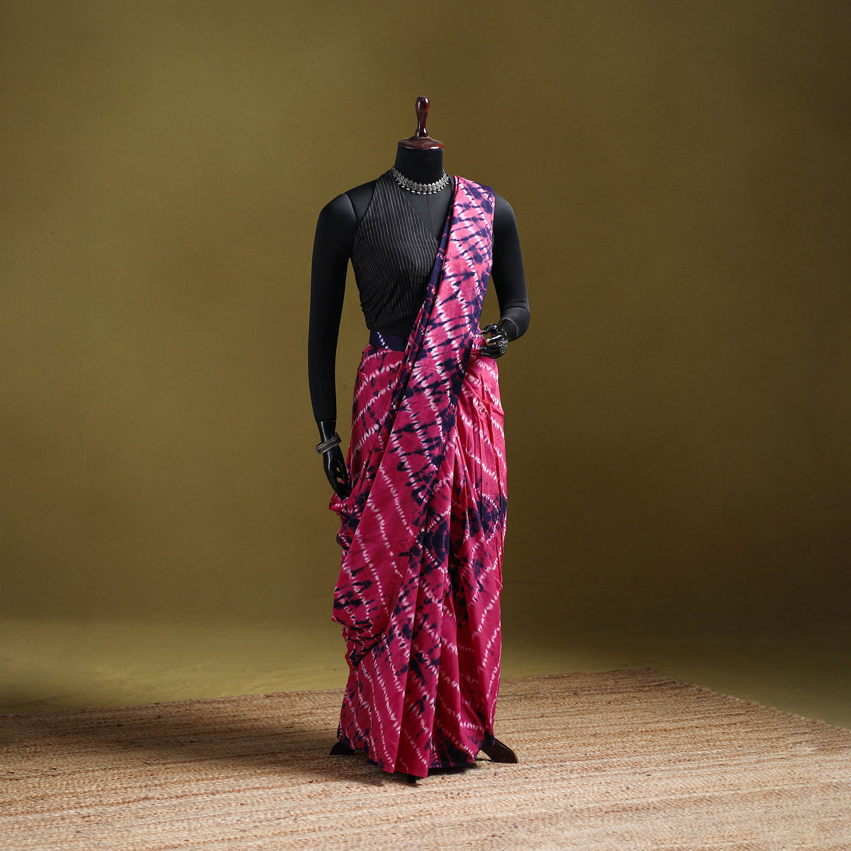 Shibori Tie-Dye Pure Mul Cotton Ready To Wear Saree 37