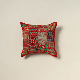 Khambadiya Patchwork Hand Embroidered Cushion Cover 02