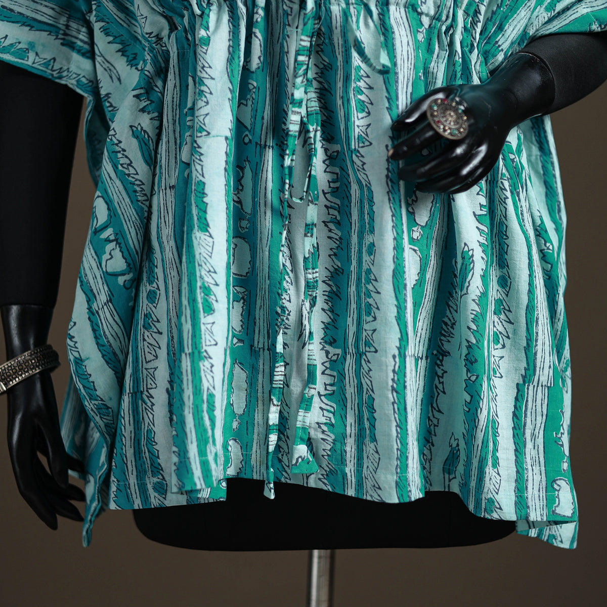 Akola Hand Block Print Natural Dyed Cotton Short Kaftan 147