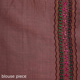 Pink - Bengal Kantha Hand Embroidery Silk Cotton Chapa Work Saree 66