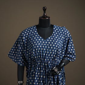 Akola Hand Block Print Natural Dyed Cotton Short Kaftan 148