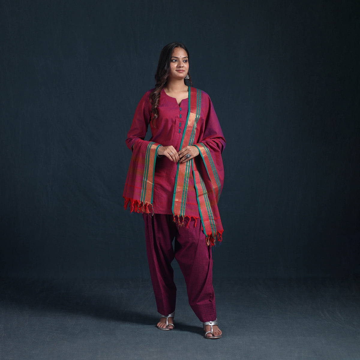 Dharwad Cotton Suit Set with Dupatta for Women 10