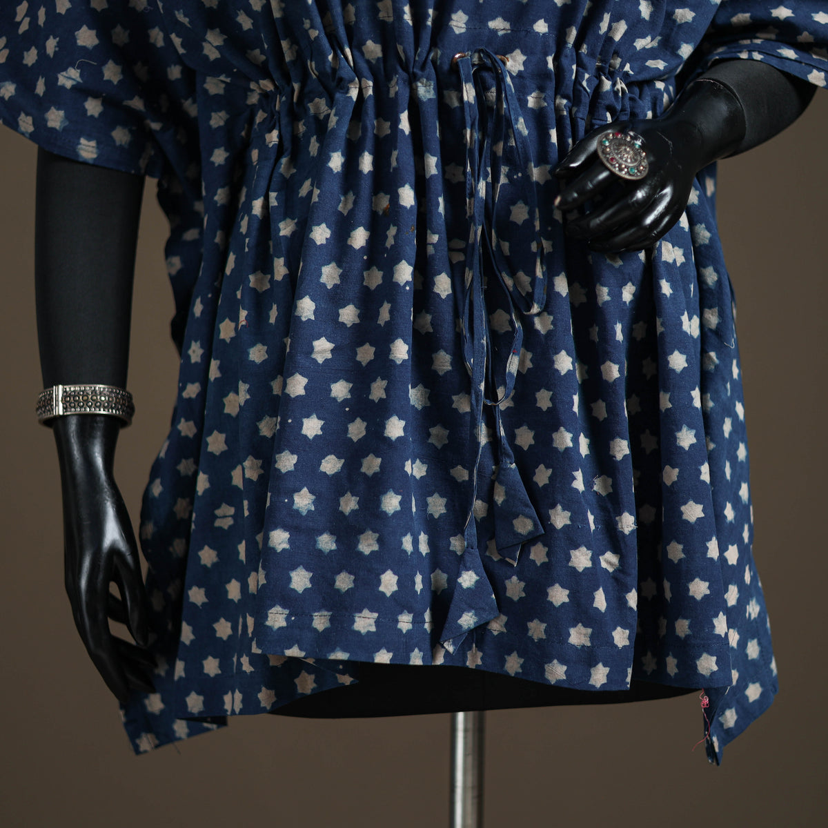 Akola Hand Block Print Natural Dyed Cotton Short Kaftan 148