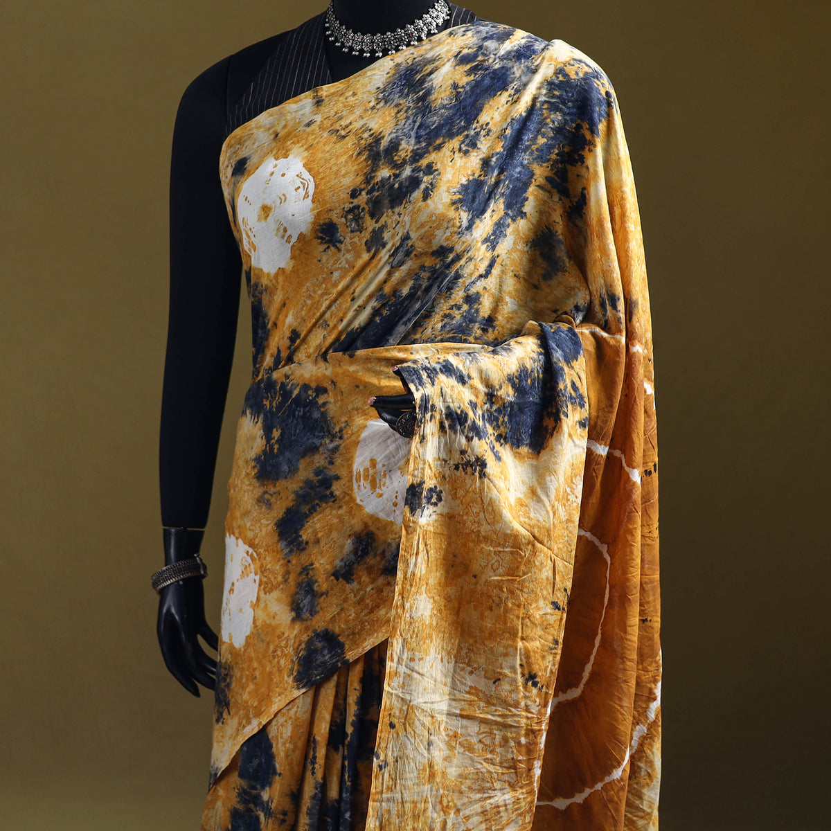 Shibori Tie-Dye Pure Mul Cotton Ready To Wear Saree 38