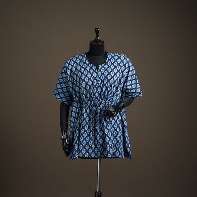 Akola Hand Block Print Natural Dyed Cotton Short Kaftan 149