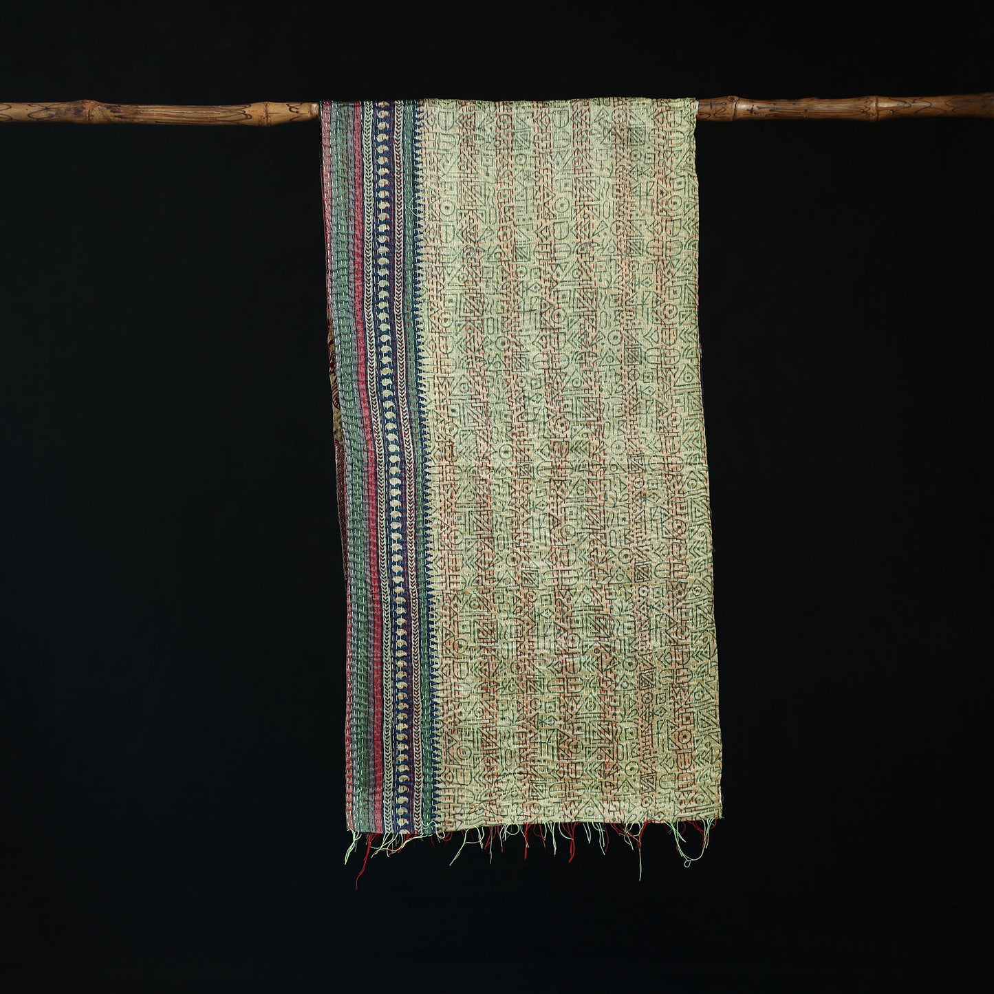 Bengal Kantha Handwork Patchwork Reversible Silk Stole 32
