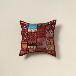 Khambadiya Patchwork Hand Embroidered Cushion Cover 03