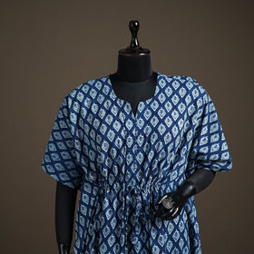 Akola Hand Block Print Natural Dyed Cotton Short Kaftan 149