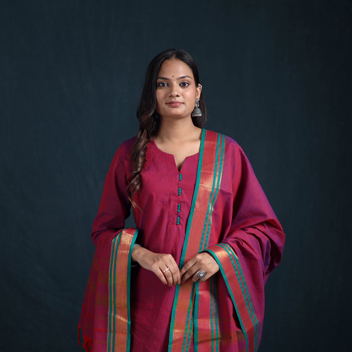 Dharwad Cotton Suit Set with Dupatta for Women 10