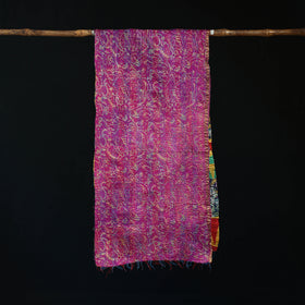 Bengal Kantha Handwork Patchwork Reversible Silk Stole 29