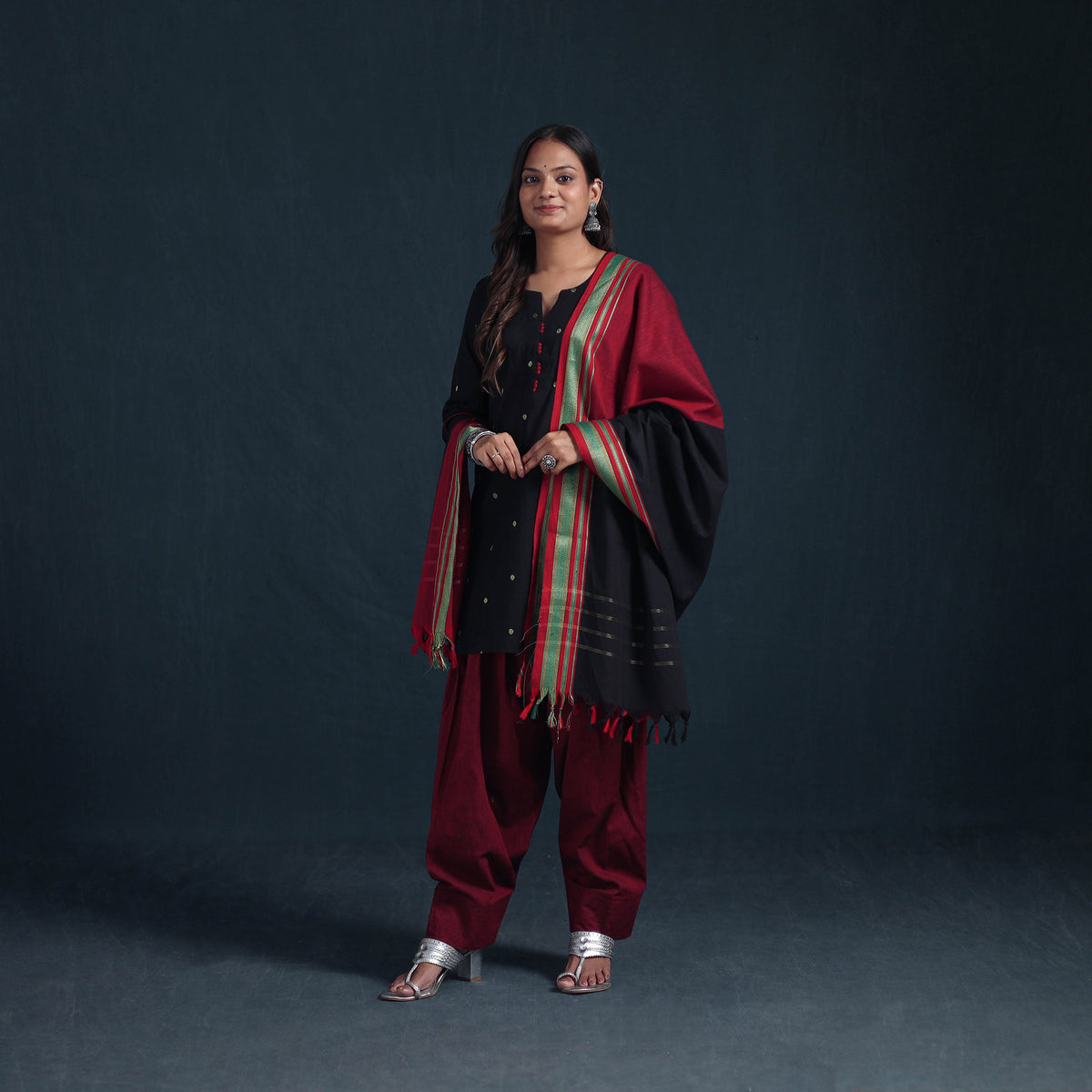 Dharwad Cotton Suit Set with Dupatta for Women 08