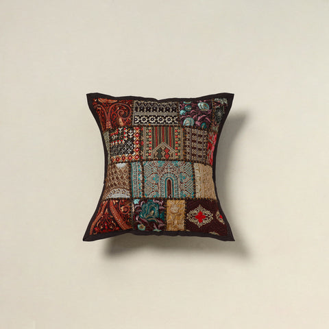 Khambadiya Patchwork Hand Embroidered Cushion Cover 04