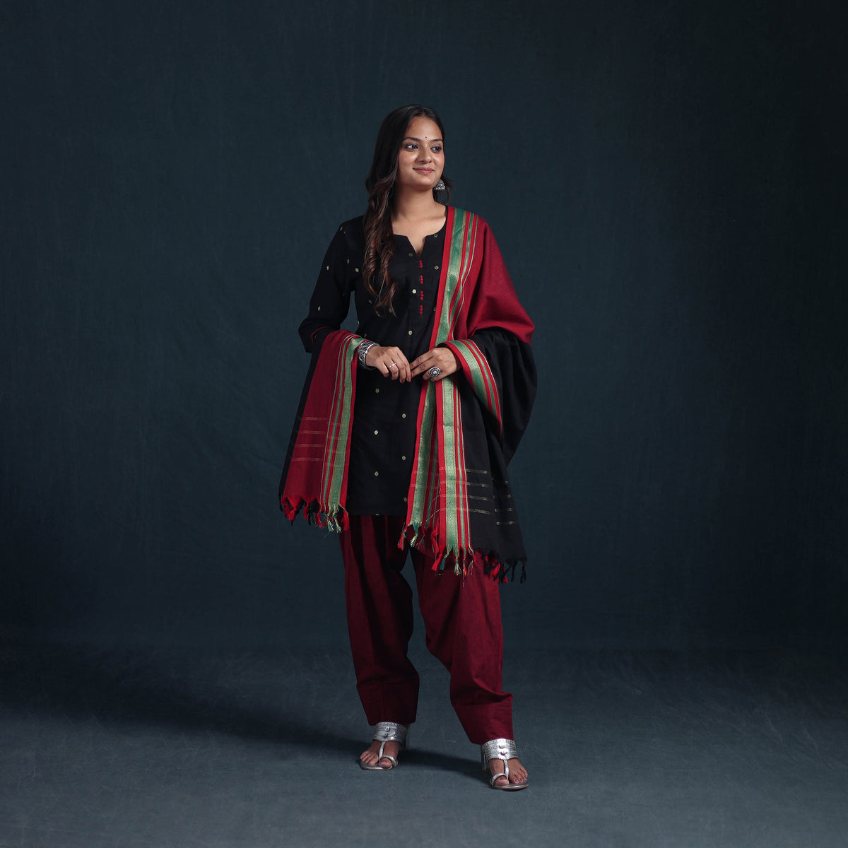 Dharwad Cotton Suit Set with Dupatta for Women 08