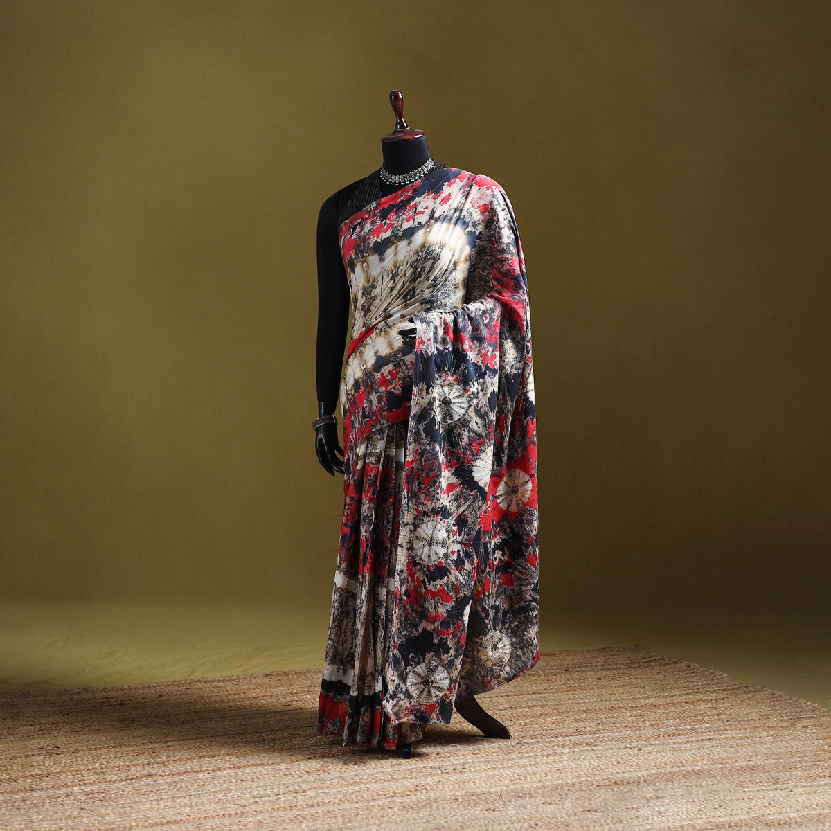 Shibori Tie-Dye Pure Mul Cotton Ready To Wear Saree 39