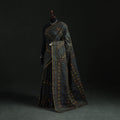 Black - Bengal Kantha Hand Embroidery Silk Cotton Chapa Work Saree 69