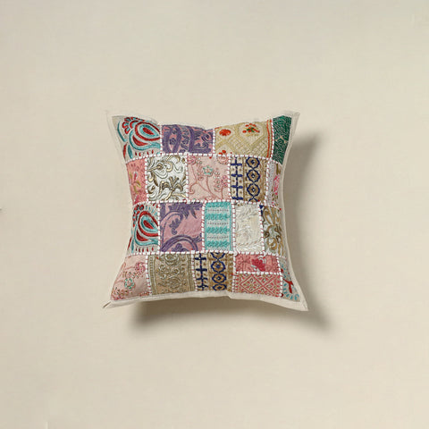 Khambadiya Patchwork Hand Embroidered Cushion Cover 05