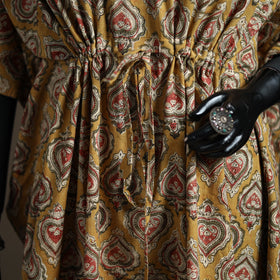 Kalamkari hand block print natural dyed cotton kaftan
