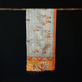 Bengal Kantha Handwork Patchwork Reversible Silk Stole 22