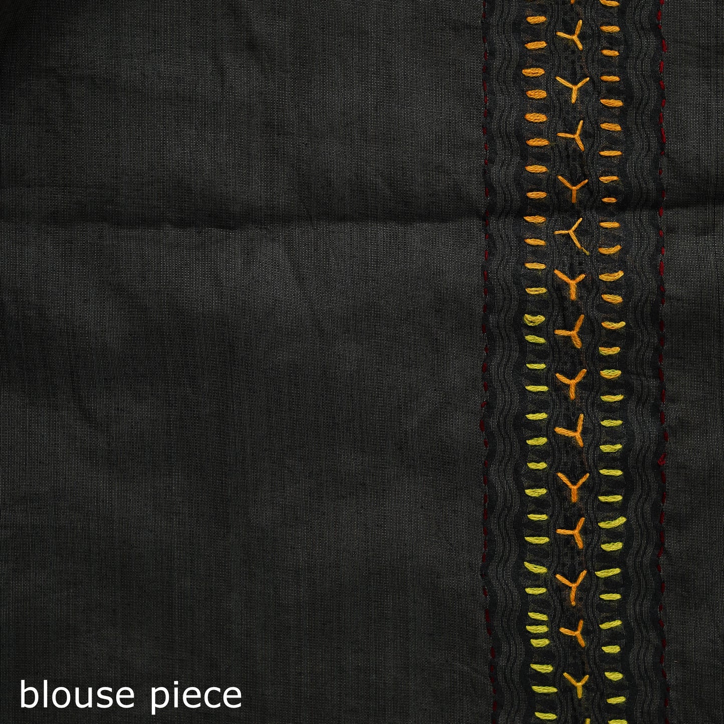 Black - Bengal Kantha Hand Embroidery Silk Cotton Chapa Work Saree 69