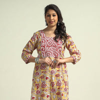 Sanganeri Block Printed Cotton Kurta with Sharara Set