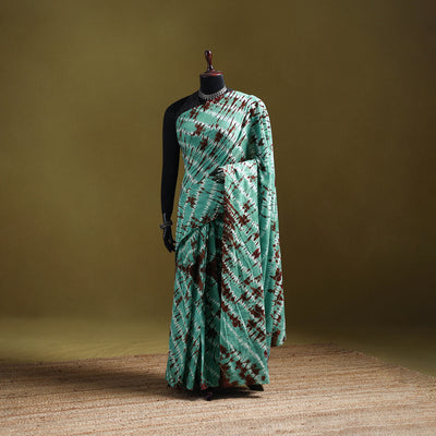 Shibori Tie-Dye Pure Mul Cotton Ready To Wear Saree 40