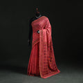 Pink - Bengal Kantha Hand Embroidery Silk Cotton Chapa Work Saree 70