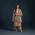 Brown - dharwad cotton suit set with dupatta for women 04