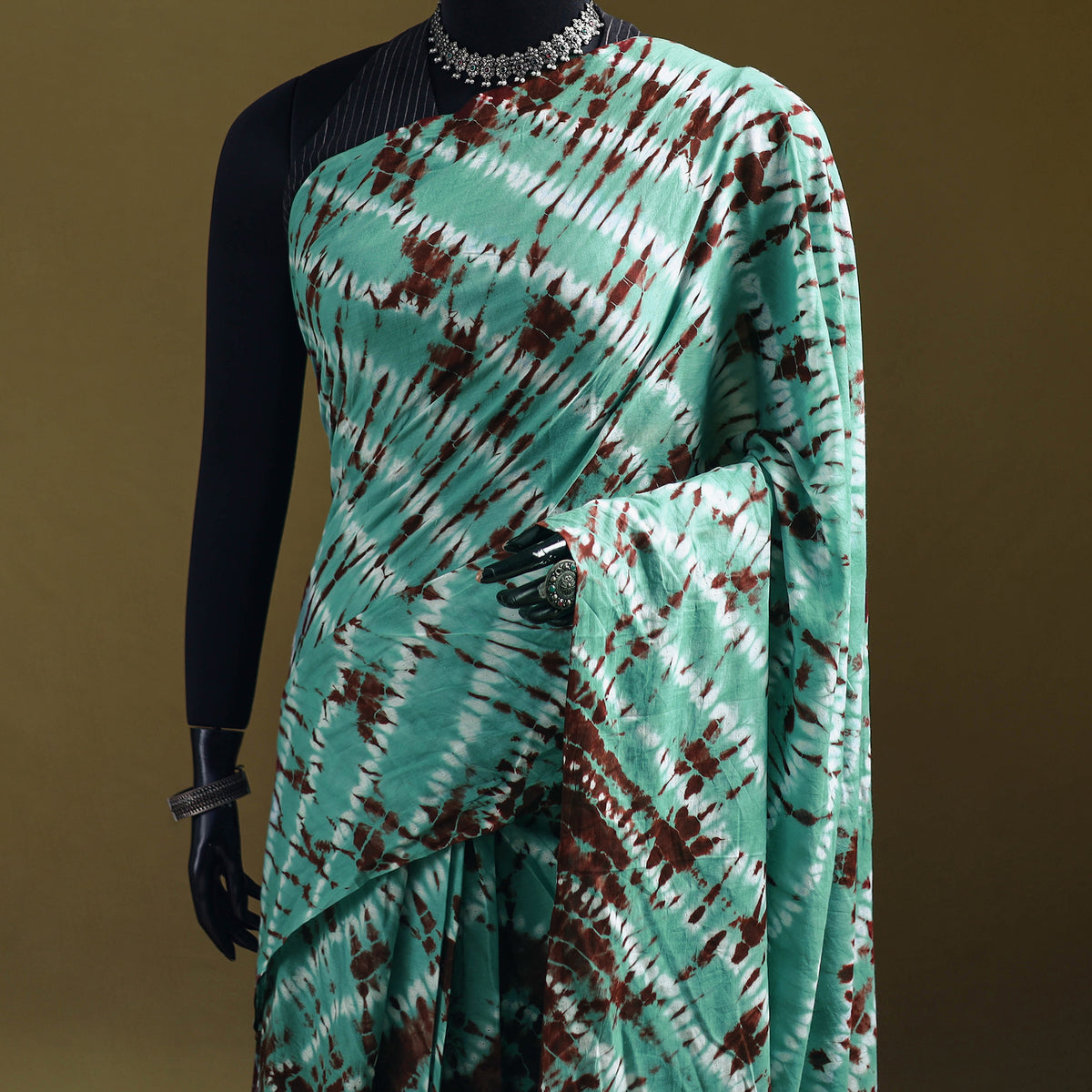 Shibori Tie-Dye Pure Mul Cotton Ready To Wear Saree 40