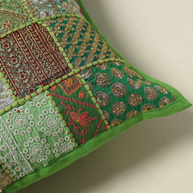 Khambadiya Patchwork Hand Embroidered Cushion Cover 06