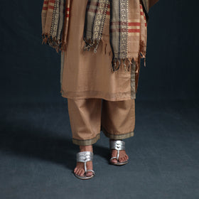 Brown - dharwad cotton suit set with dupatta for women 04