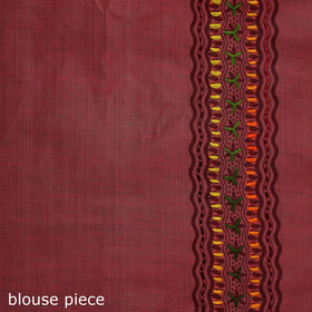 Pink - Bengal Kantha Hand Embroidery Silk Cotton Chapa Work Saree 70