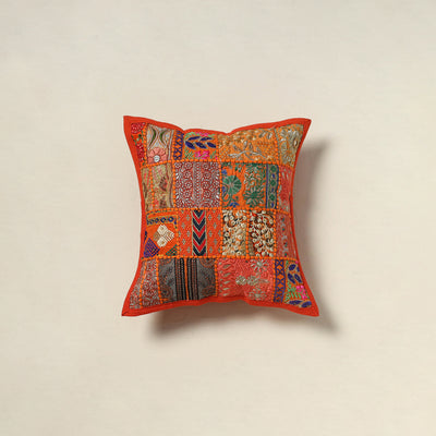 Khambadiya Patchwork Hand Embroidered Cushion Cover 07
