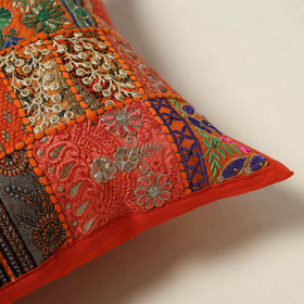 Khambadiya Patchwork Hand Embroidered Cushion Cover 07