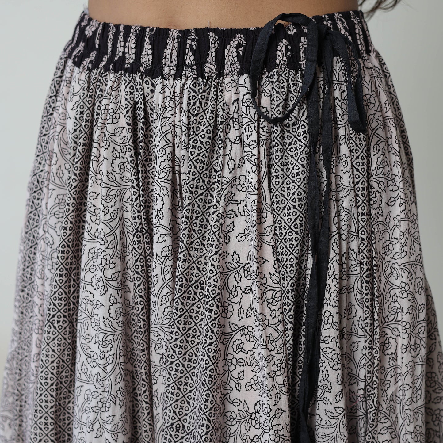 Grey - Bagh Print Skirt with 24 Kali Patchwork 13