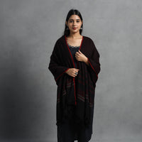 Black - Kumaun Handwoven Pure Merino Wool Shawl for Women 51