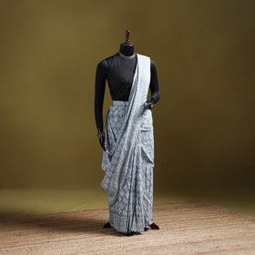 Bagru Hand Block Print Pure Mul Cotton Ready To Wear Saree 41