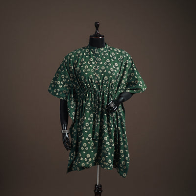 Akola Hand Block Print Natural Dyed Cotton Kaftan (Medium) 155