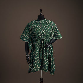 Akola Hand Block Print Natural Dyed Cotton Kaftan (Medium) 155