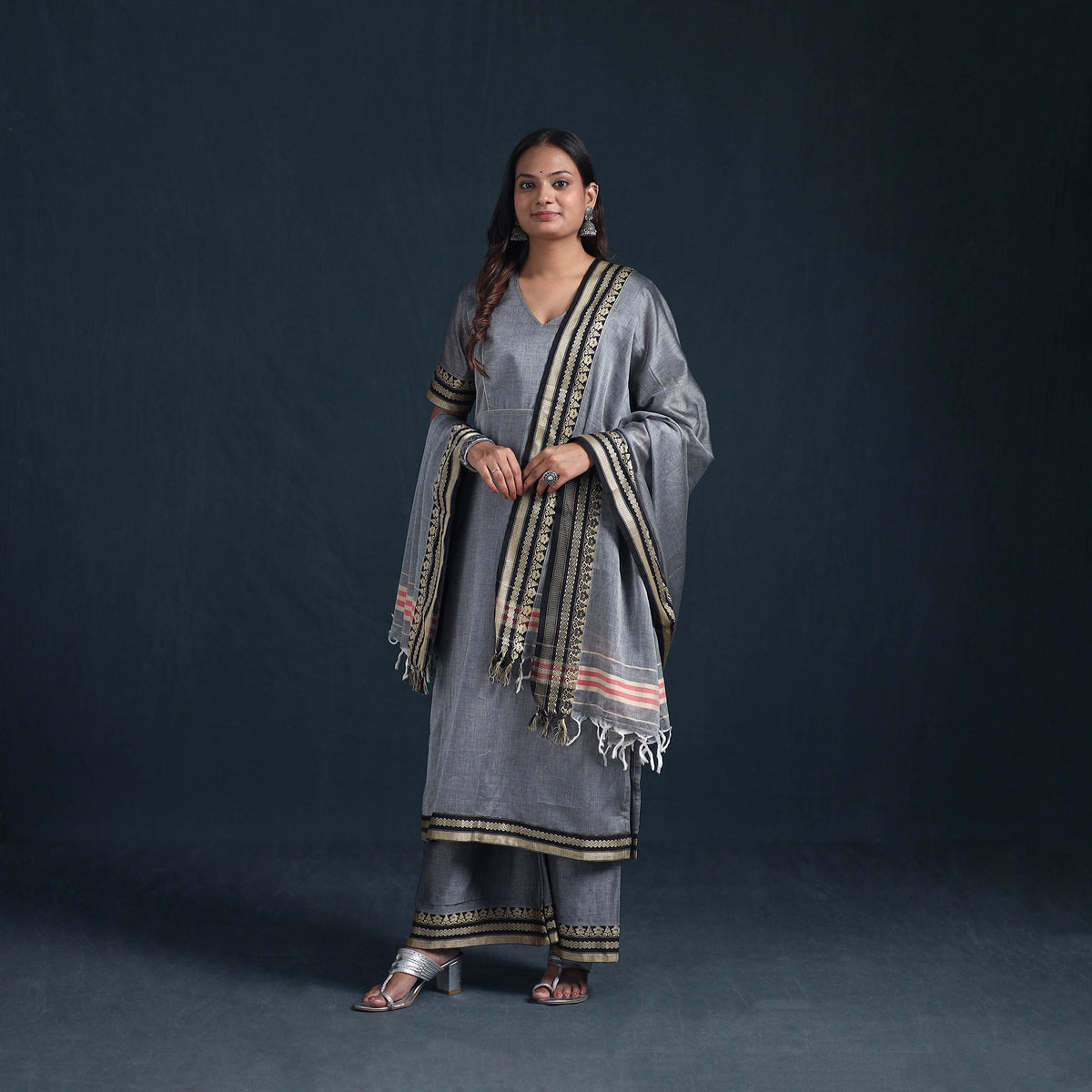 Dharwad Cotton Suit Set with Dupatta for Women 02