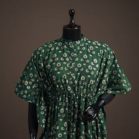 Akola Hand Block Print Natural Dyed Cotton Kaftan (Medium) 155
