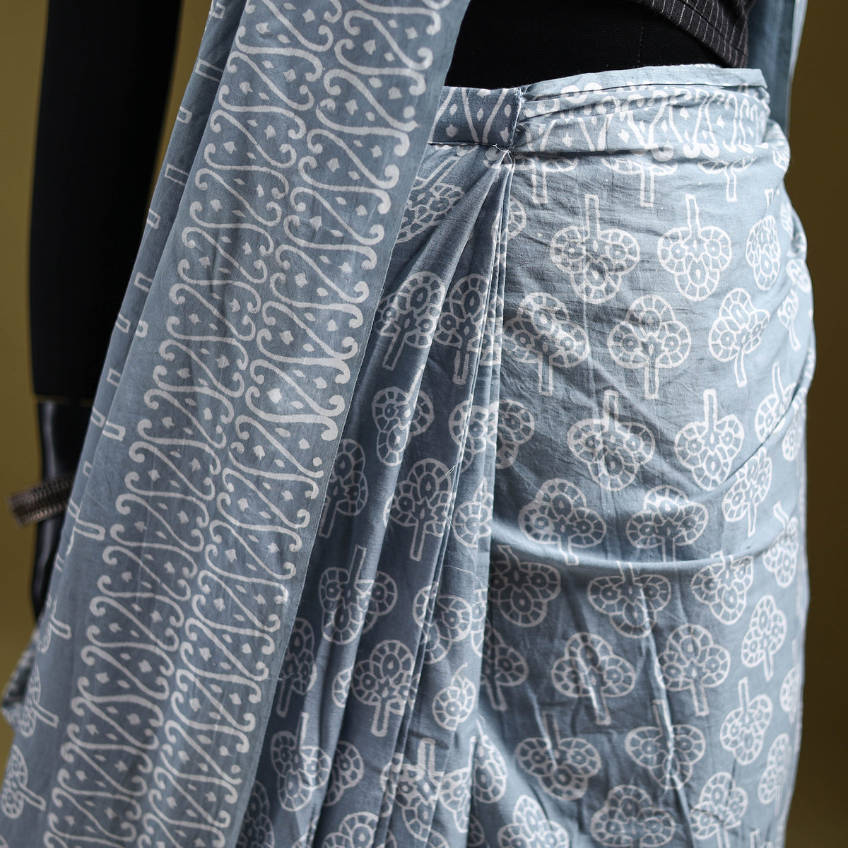 Bagru Hand Block Print Pure Mul Cotton Ready To Wear Saree 41